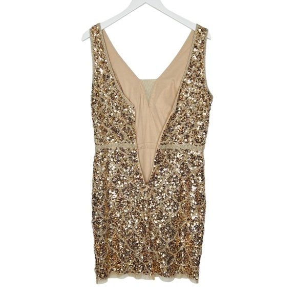 Mac Duggal Short Beaded Cocktail Dress 5543 Light Copper Size 10 NEW - Picture 8 of 16